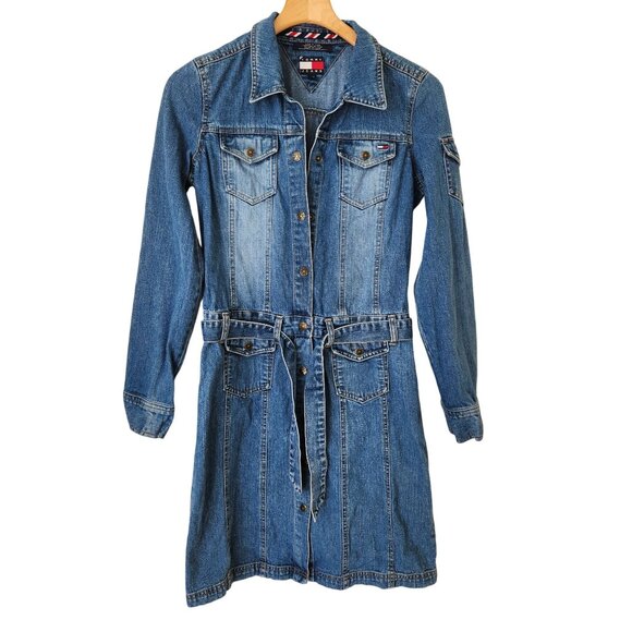 Tommy Jeans Dresses & Skirts - Tommy Jeans Hilfiger Denim Shirt Dress Retro 90's Y2K Business Casual Preppy